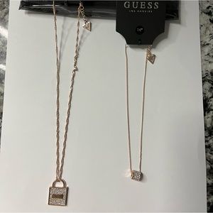 Rose gold necklace set of two by Guess